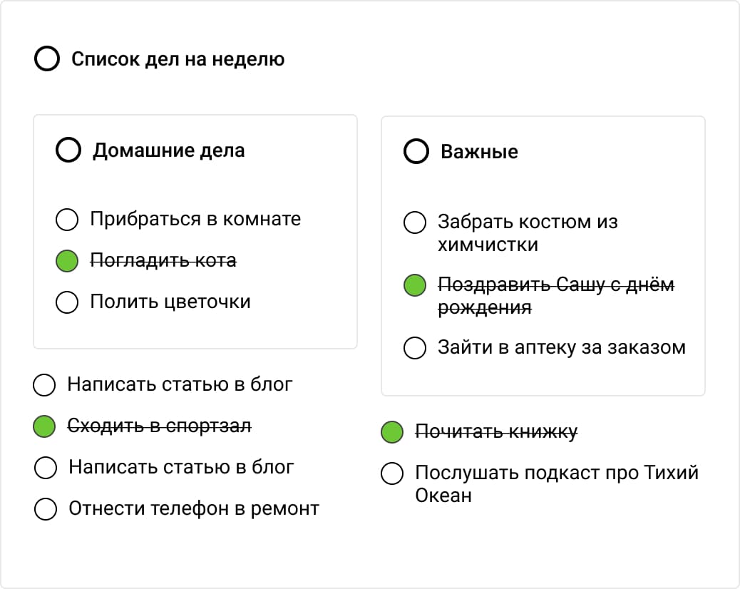 дерево из деревьев и их задач